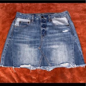 AE Distressed Denim Skirt